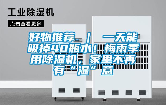 好物推薦 ｜ 一天能吸掉40瓶水！梅雨季用除濕機，家里不再有“濕”意