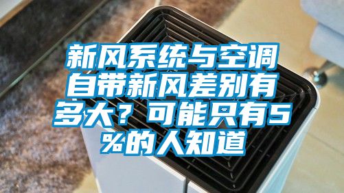 新風系統與空調自帶新風差別有多大?可能只有5%的人知道